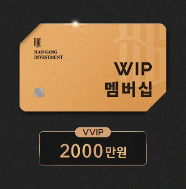 HAN GANG INVESTMENT WIP 멤버십 카드 이미지. VVIP 등급, 2000만원